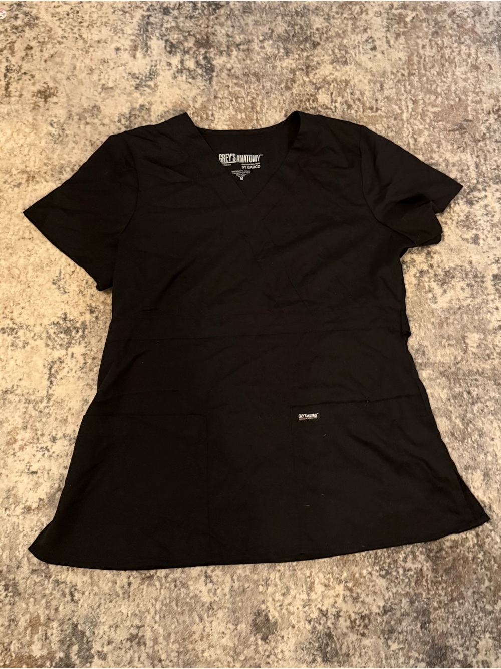 Grey's Anatomy Women's Black V-Neck Medical Scrub Top
